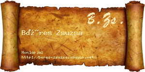 Béres Zsuzsa névjegykártya